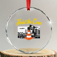 Pittsburgh Skyline Victory Hoist The Cone Meme Crystal Glass Ornament Funny Sports Fan Celebration