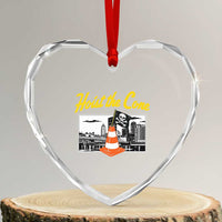 Pittsburgh Skyline Victory Hoist The Cone Meme Heart Crystal Glass Ornament Funny Sports Fan Celebration