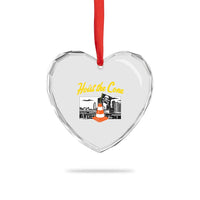 Pittsburgh Skyline Victory Hoist The Cone Meme Heart Crystal Glass Ornament Funny Sports Fan Celebration