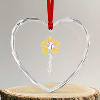 Pittsburgh Sport Retro Baseball Flower Heart Crystal Glass Ornament Funny Game Day
