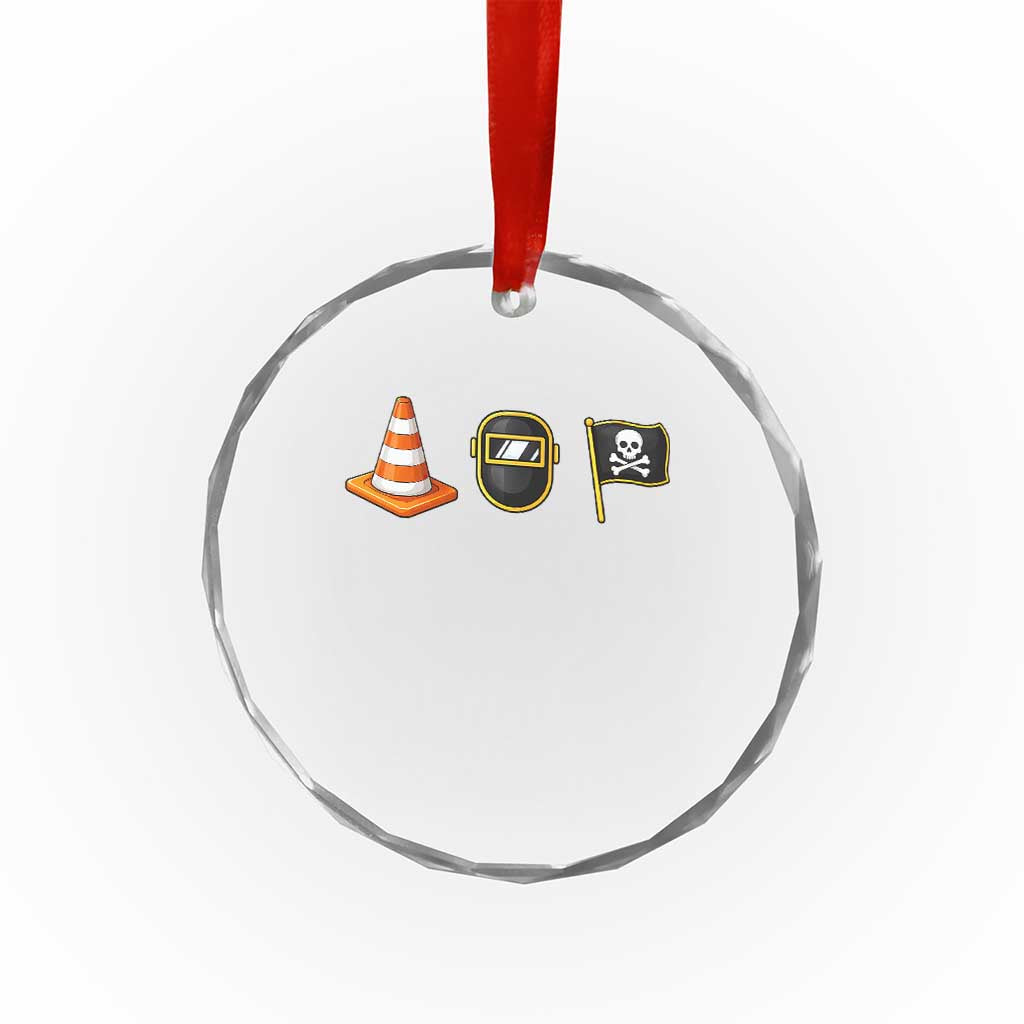 Pittsburgh Victory Icons Rebus Graphic IYKYK Meme Crystal Glass Ornament Hoist The Cone Welding Mask Jolly Roger Flag