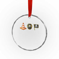 Pittsburgh Victory Icons Rebus Graphic IYKYK Meme Crystal Glass Ornament Hoist The Cone Welding Mask Jolly Roger Flag