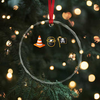 Pittsburgh Victory Icons Rebus Graphic IYKYK Meme Crystal Glass Ornament Hoist The Cone Welding Mask Jolly Roger Flag