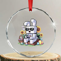 Pixel Art Gamer Bunny Easter Crystal Glass Ornament Cool Retro Gaming Vibes - Wonder Print Shop
