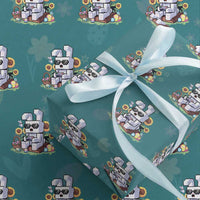Pixel Art Gamer Bunny Easter Wrapping Paper Roll Cool Retro Gaming Vibes