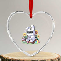 Pixel Art Gamer Bunny Easter Heart Crystal Glass Ornament Cool Retro Gaming Vibes - Wonder Print Shop