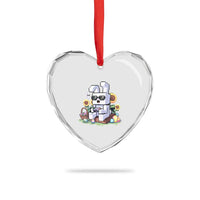 Pixel Art Gamer Bunny Easter Heart Crystal Glass Ornament Cool Retro Gaming Vibes - Wonder Print Shop