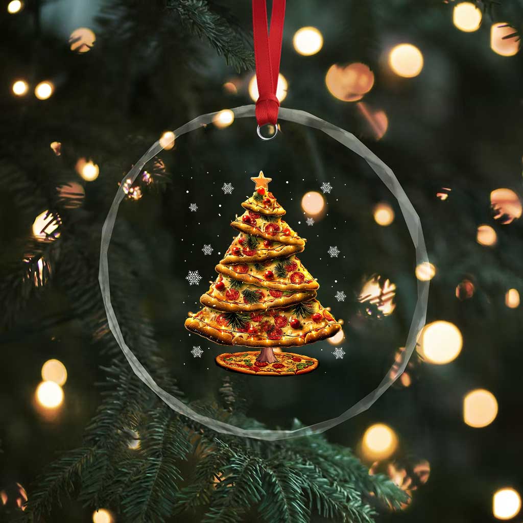 Pizza Xmas Tree Crystal Glass Ornament Xmas Gifts Kids TS10
