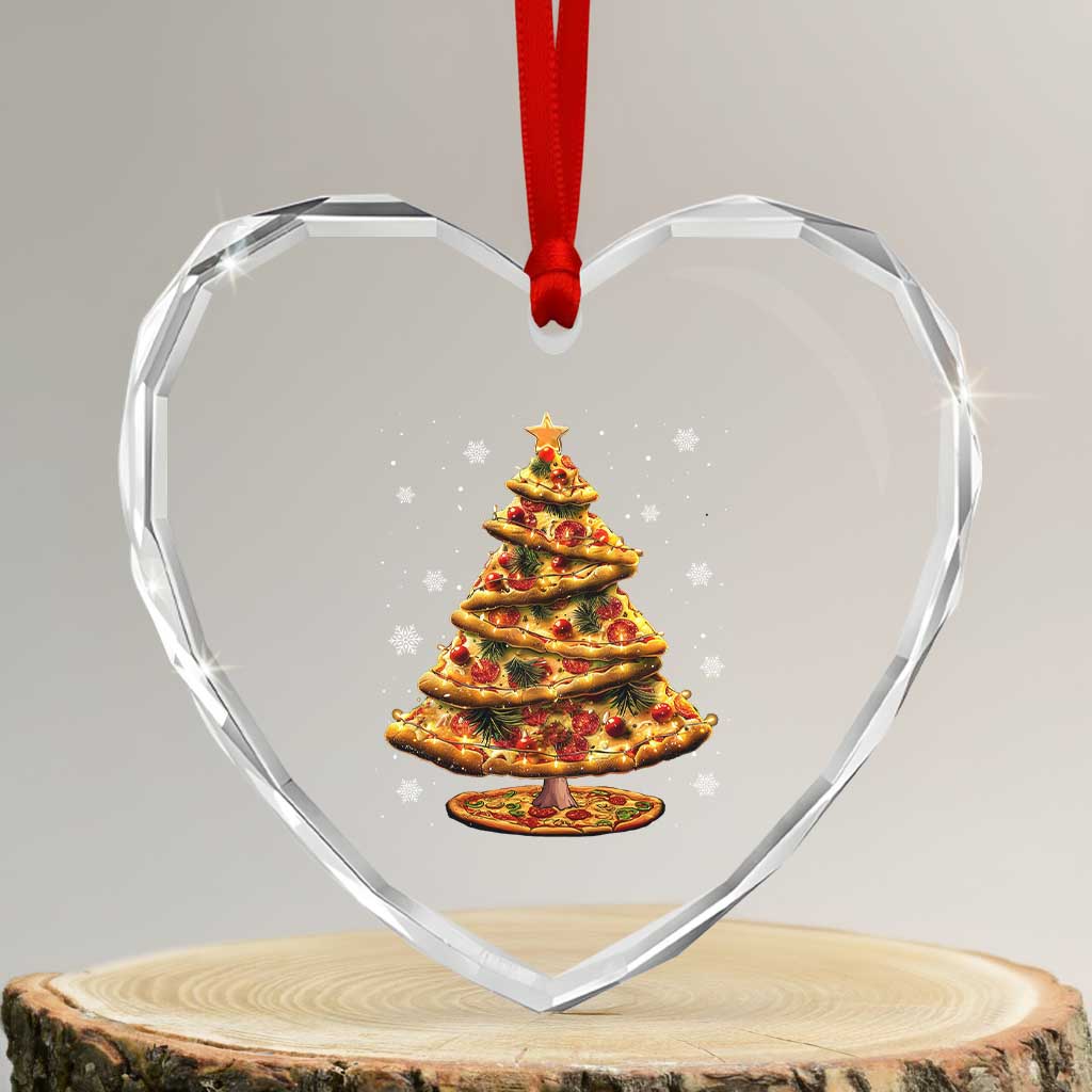 Pizza Xmas Tree Heart Crystal Glass Ornament Xmas Gifts Kids - Wonder Print Shop