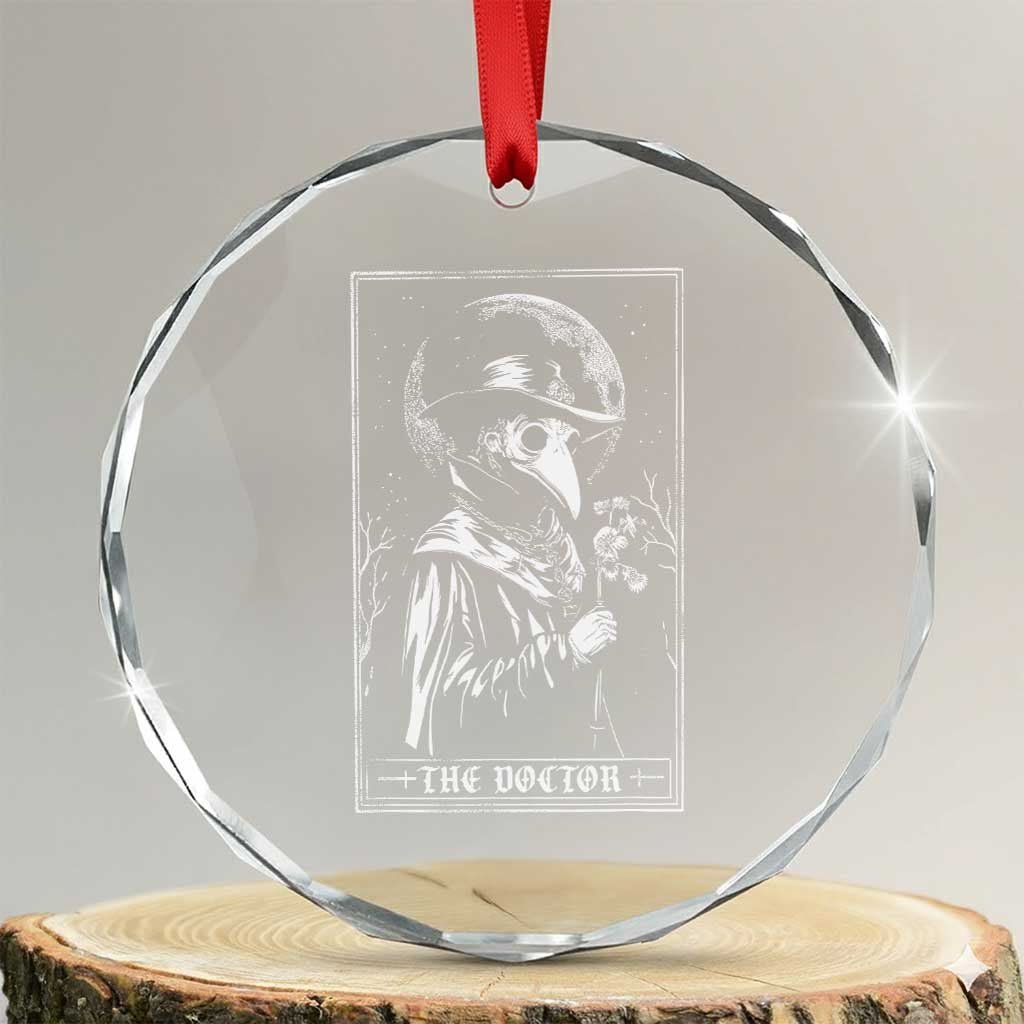 Plague Doctor Tarot Card Crystal Glass Ornament Horror Death Occult Satanic