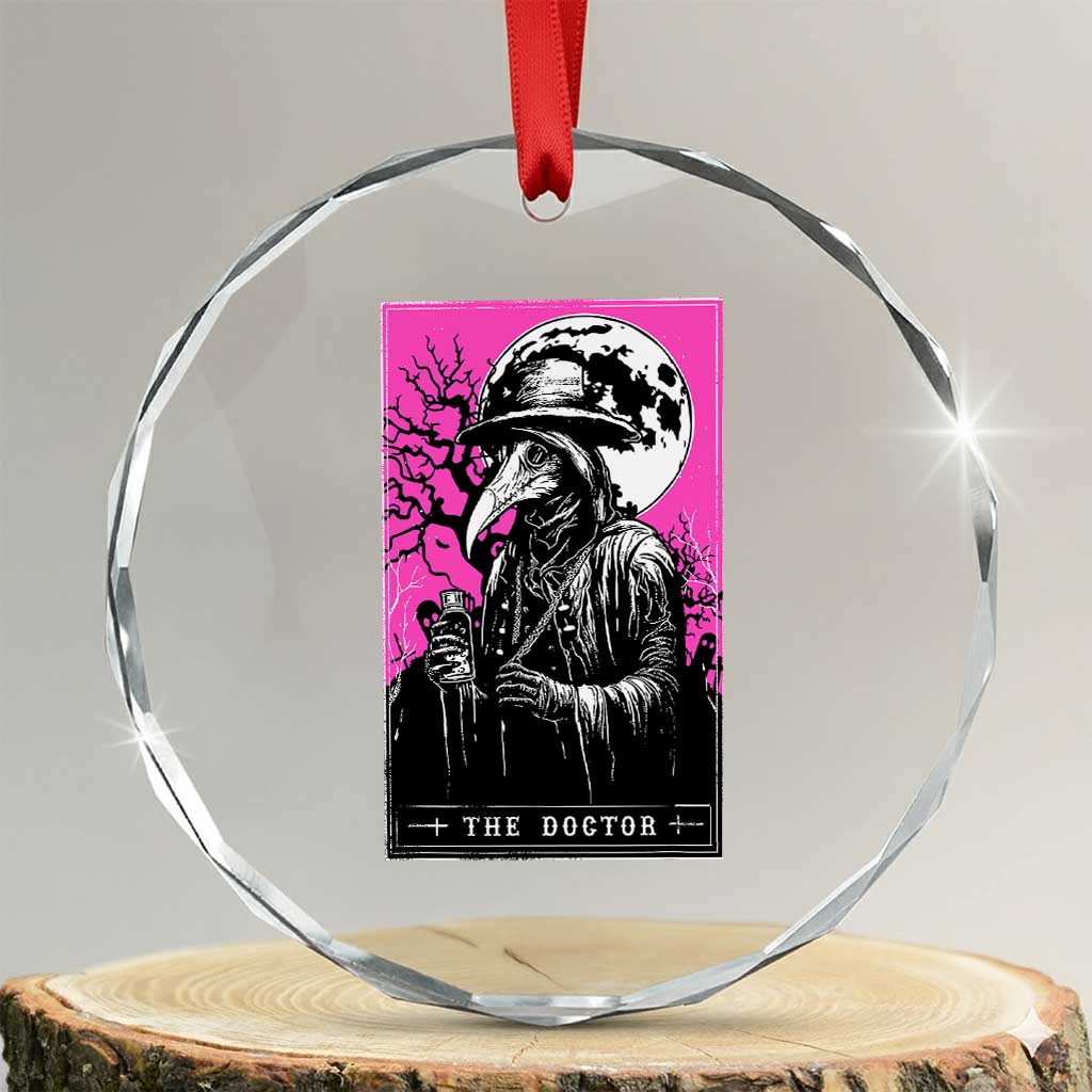 Plague Doctor Tarot Card Crystal Glass Ornament Mysterious Horror Death Occult Satanic - Wonder Print Shop
