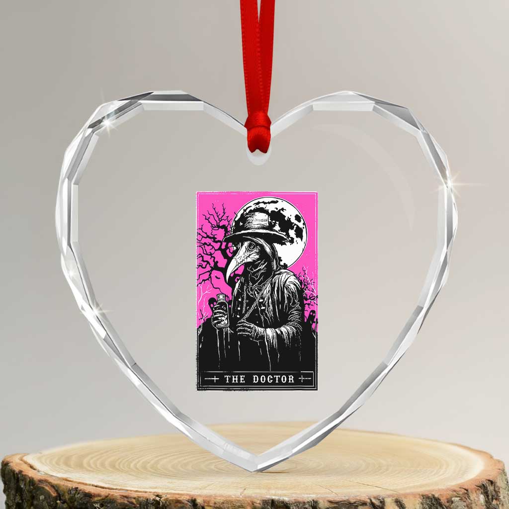 Plague Doctor Tarot Card Heart Crystal Glass Ornament Mysterious Horror Death Occult Satanic - Wonder Print Shop