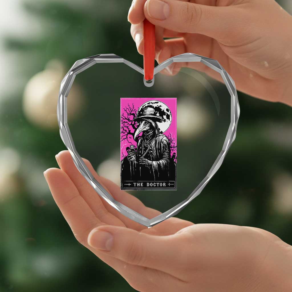 Plague Doctor Tarot Card Heart Crystal Glass Ornament Mysterious Horror Death Occult Satanic - Wonder Print Shop