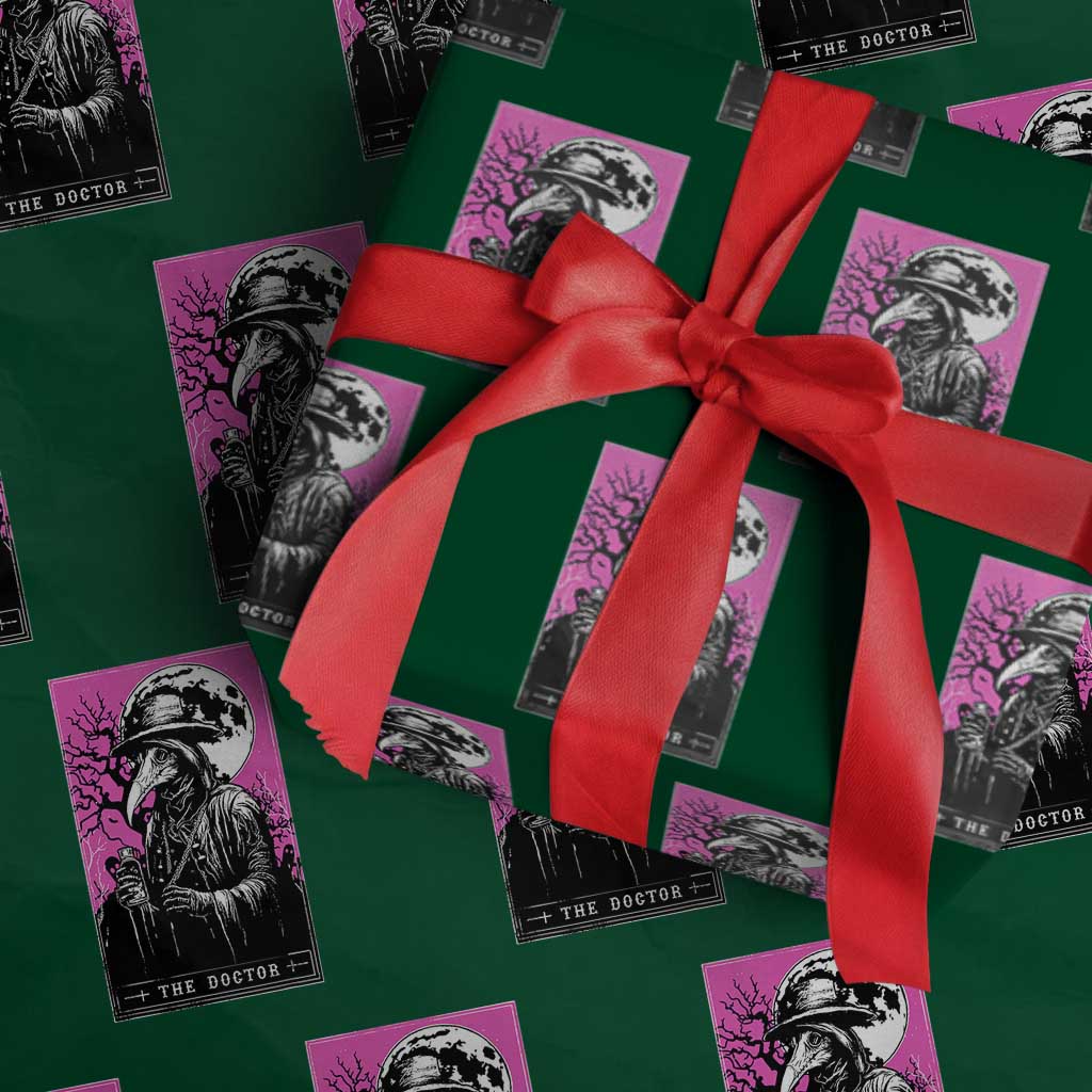 Plague Doctor Tarot Card Wrapping Paper Roll Mysterious Horror Death Occult Satanic - Wonder Print Shop