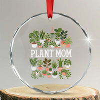 Plant Mom Crystal Glass Ornament Funny Plant Lady Mama Floral Garden