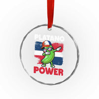 Platano Power Crystal Glass Ornament Funny Dominican Republic Flag Baseball