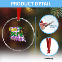 Play Some Boosie Mardi Gras Crystal Glass Ornament Funny Fat Tuesday Coquette Louisiana Carnival