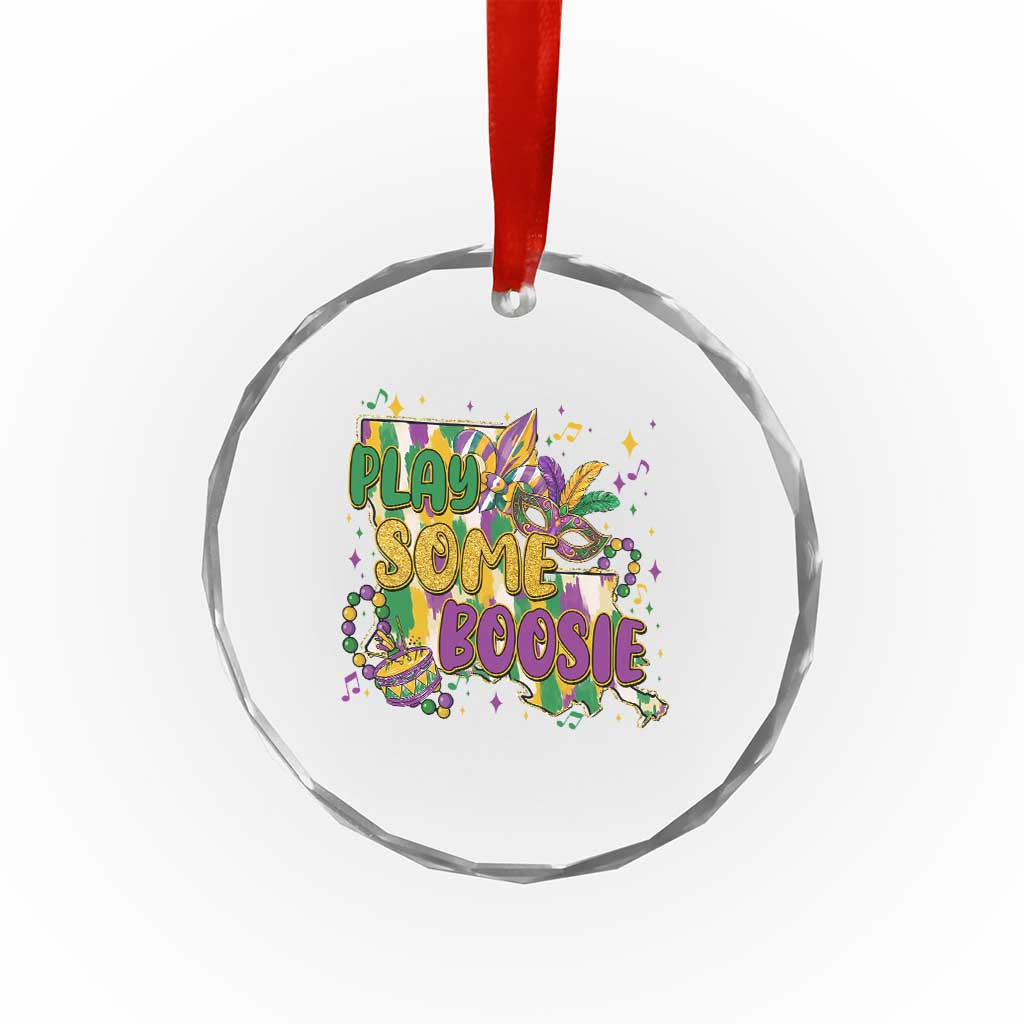 Play Some Boosie Mardi Gras Crystal Glass Ornament Funny Louisiana New Orleans Carnival