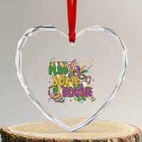 Play Some Boosie Mardi Gras Heart Crystal Glass Ornament Funny Louisiana New Orleans Carnival