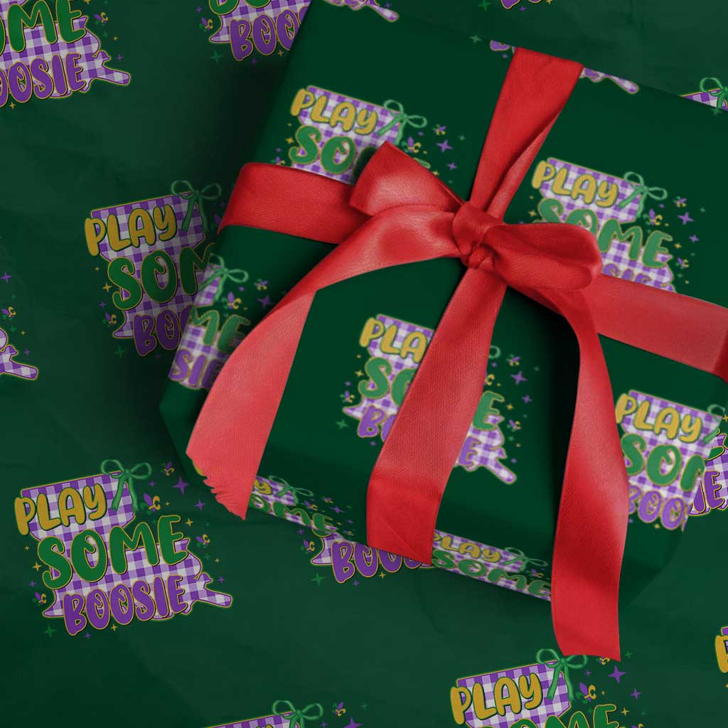 Play Some Boosie Mardi Gras Wrapping Paper Roll Funny Fat Tuesday Coquette Louisiana Carnival