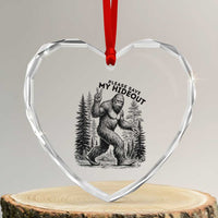Please Save My Hideout Heart Crystal Glass Ornament Bigfoot Forest Protector