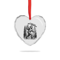 Please Save My Hideout Heart Crystal Glass Ornament Bigfoot Forest Protector