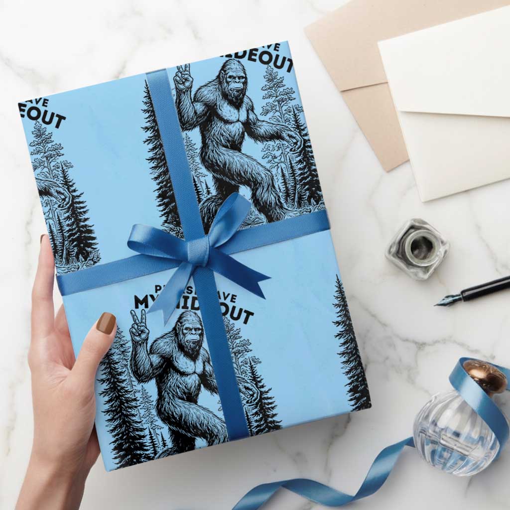 Please Save My Hideout Wrapping Paper Roll Bigfoot Forest Protector