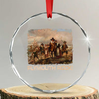 Plymouth Rock Crystal Glass Ornament Mayflower Pilgrims Thanksgiving History - Wonder Print Shop