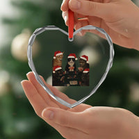 Poker Cats Christmas Meme Shirt Heart Crystal Glass Ornament Funny Gambling Cat - Wonder Print Shop