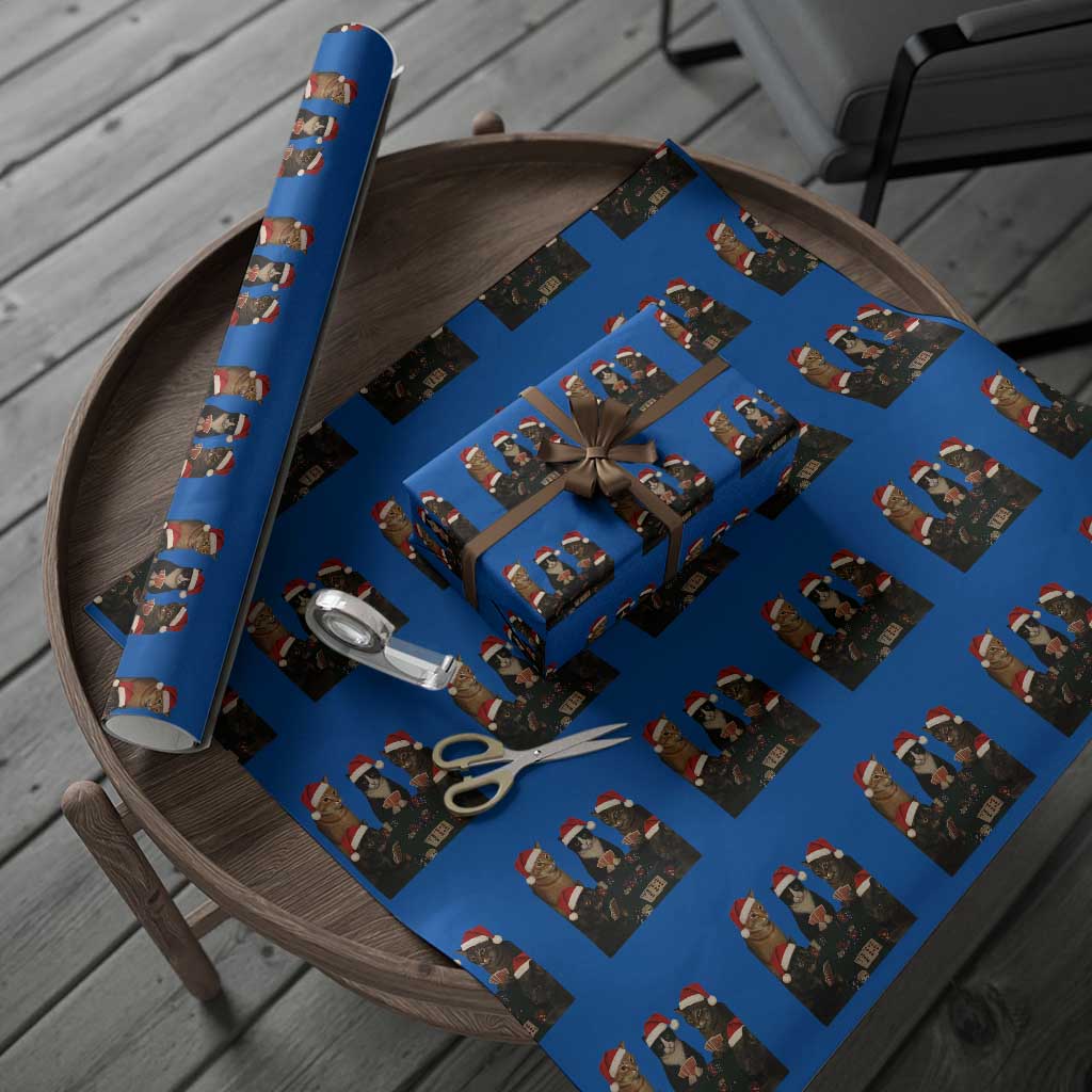 Poker Cats Christmas Meme Shirt Wrapping Paper Roll Funny Gambling Cat - Wonder Print Shop
