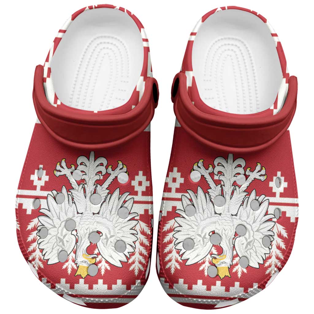 Poland Christmas Clogs Shoes Emblem With Flag Style - Wonder Print Shop