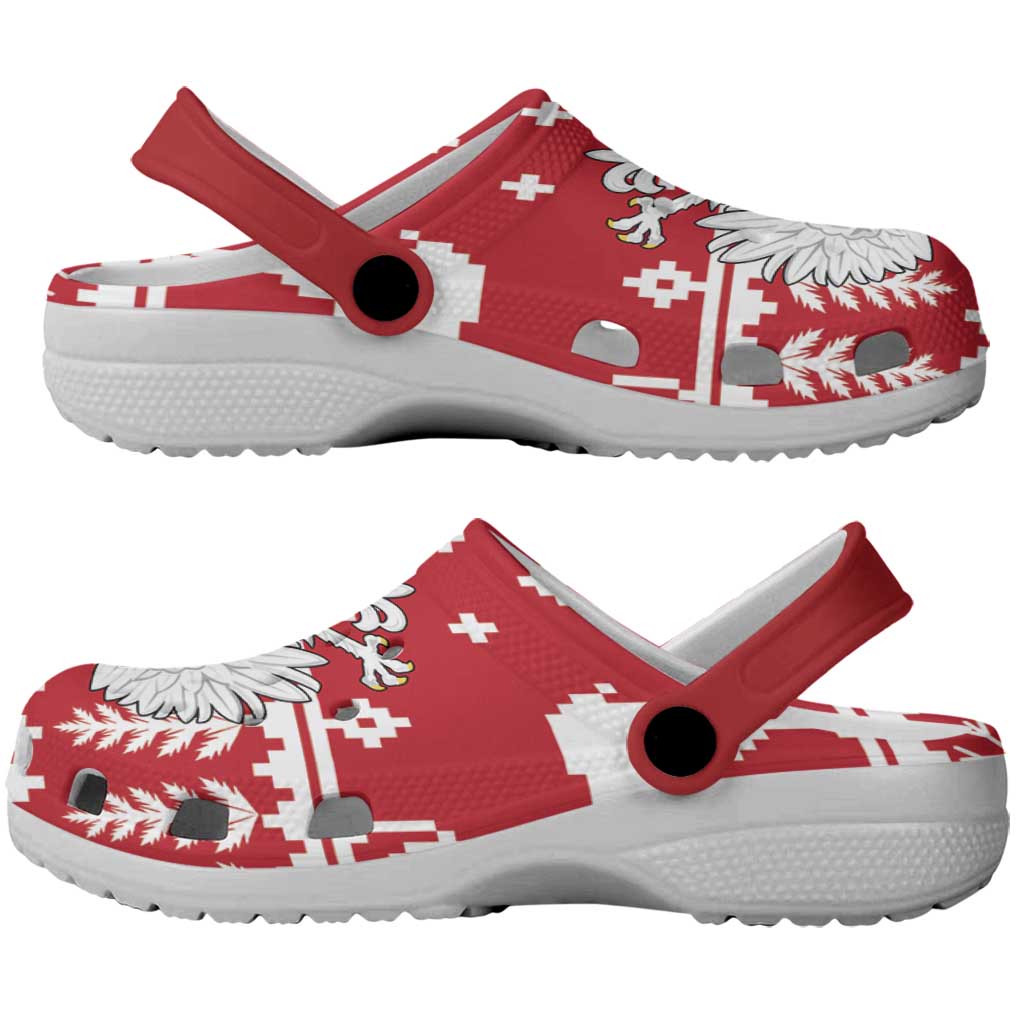 Poland Christmas Clogs Shoes Emblem With Flag Style - Wonder Print Shop