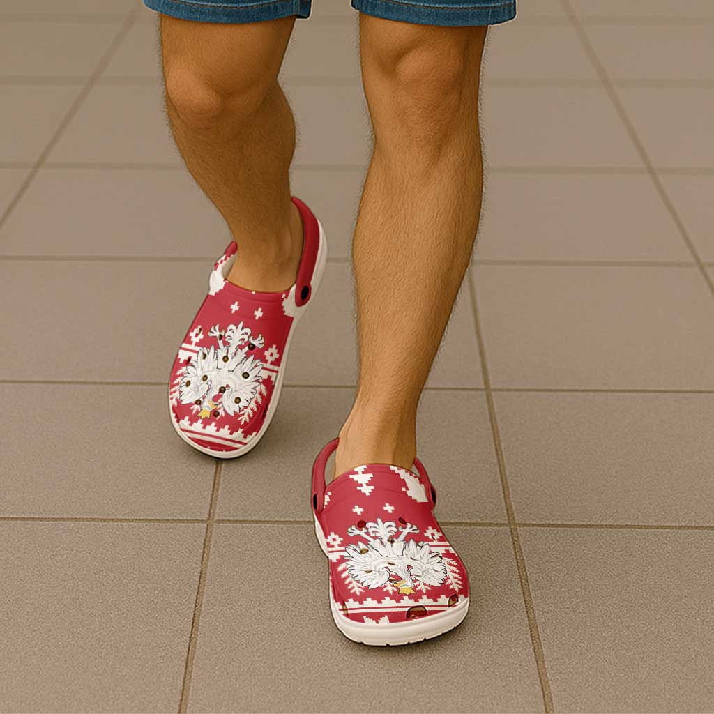 Poland Christmas Clogs Shoes Emblem With Flag Style - Wonder Print Shop
