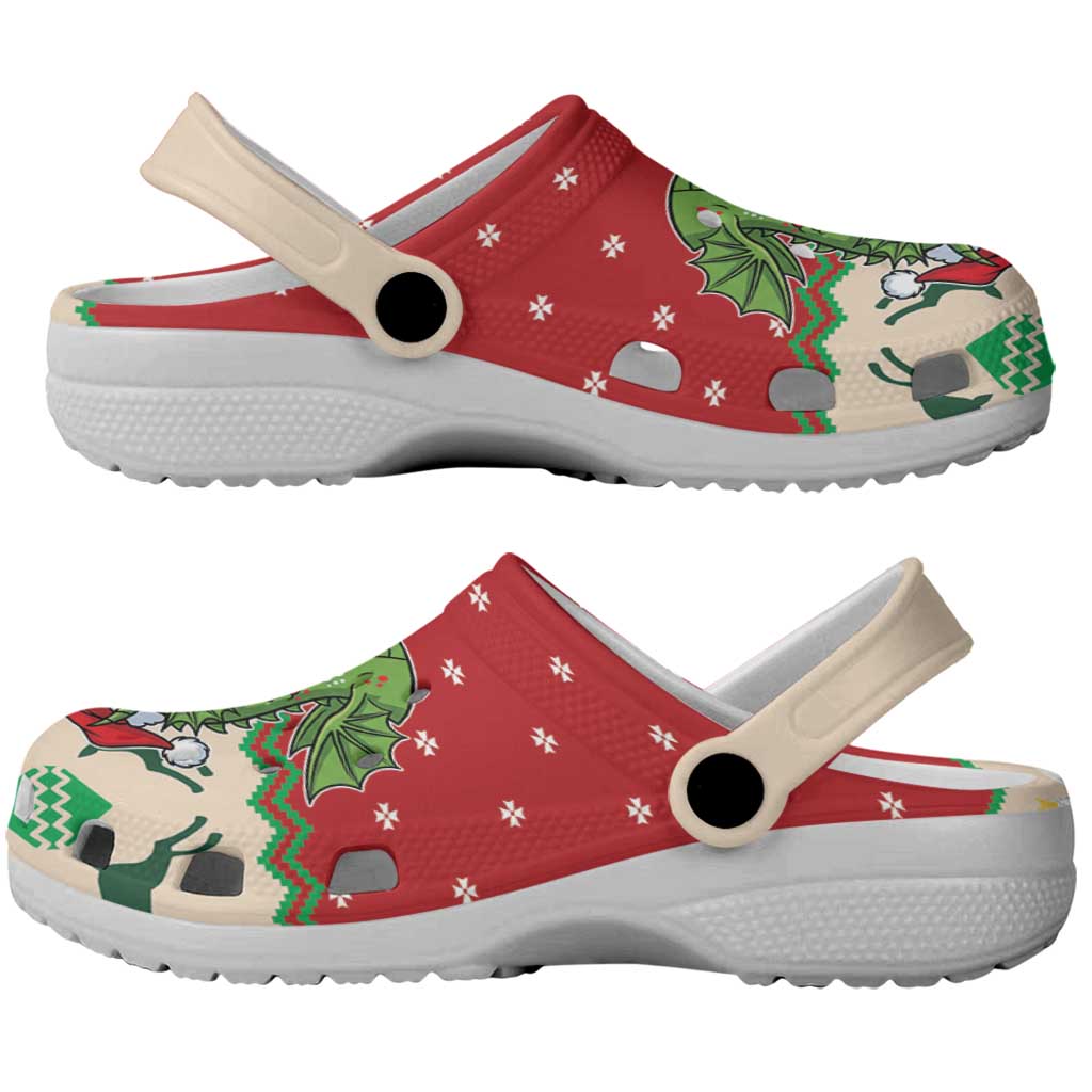 Poland Dinosaur Christmas Clogs Shoes Polish Smok Wawelski Wesołych Swiat - Wonder Print Shop