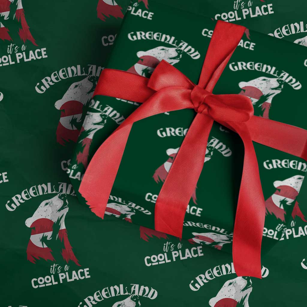 Polar Bear Greenland Flag Graphic Wrapping Paper Roll It's a Cool Place Arctic Circle