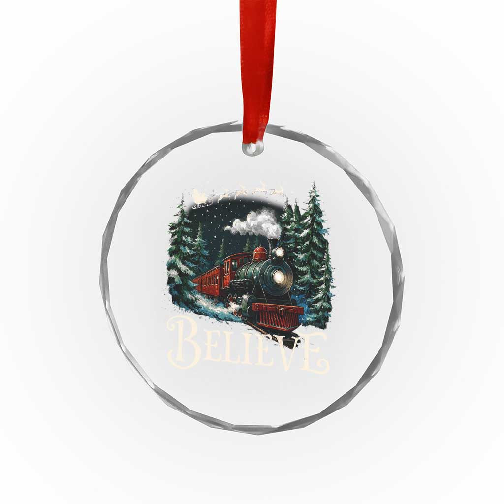Polar Express Crystal Glass Ornament Christmas Believe - Wonder Print Shop
