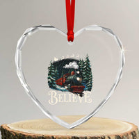 Polar Express Heart Crystal Glass Ornament Christmas Believe - Wonder Print Shop