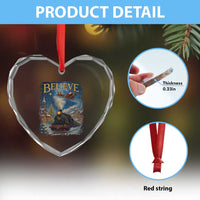 Polar Express Heart Crystal Glass Ornament Retro Vintage Christmas Believe - Wonder Print Shop