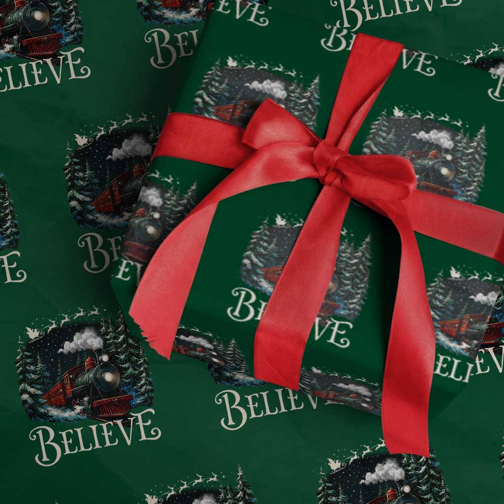 Polar Express Wrapping Paper Roll Christmas Believe - Wonder Print Shop