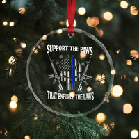 Police K9 Crystal Glass Ornament Support The Paws That Enforce The Laws American Flag TS10