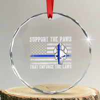 Police K9 Crystal Glass Ornament Support The Paws That Enforce The Laws US Flag TS10