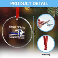 Police K9 Crystal Glass Ornament Support The Paws That Enforce The Laws US Flag TS10