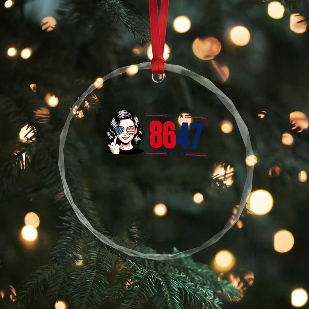 Political Activist 8647 Crystal Glass Ornament Freedom Satire Protest Graphic