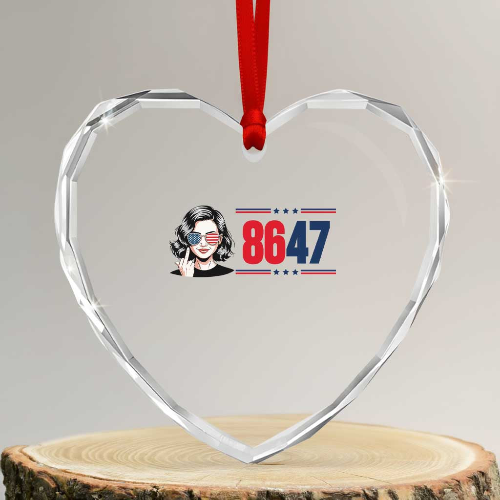 Political Activist 8647 Heart Crystal Glass Ornament Freedom Satire Protest Graphic