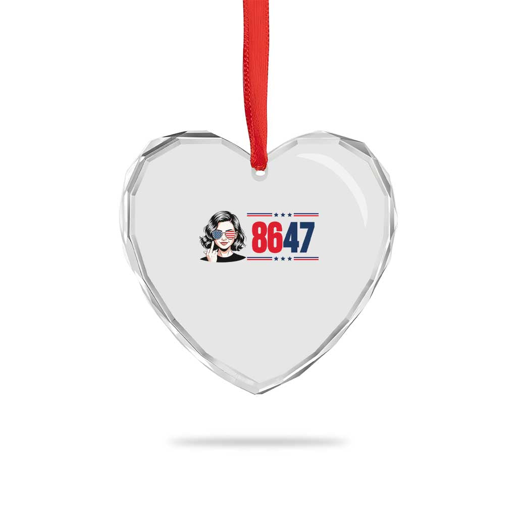 Political Activist 8647 Heart Crystal Glass Ornament Freedom Satire Protest Graphic