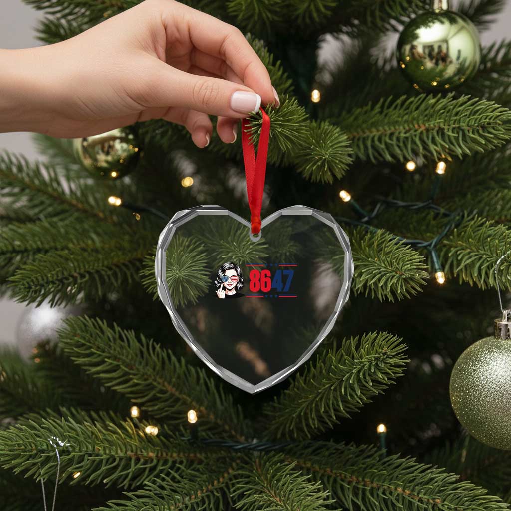 Political Activist 8647 Heart Crystal Glass Ornament Freedom Satire Protest Graphic