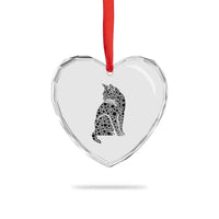 Polka Dot Black Cat Heart Crystal Glass Ornament International Dot Day Gift