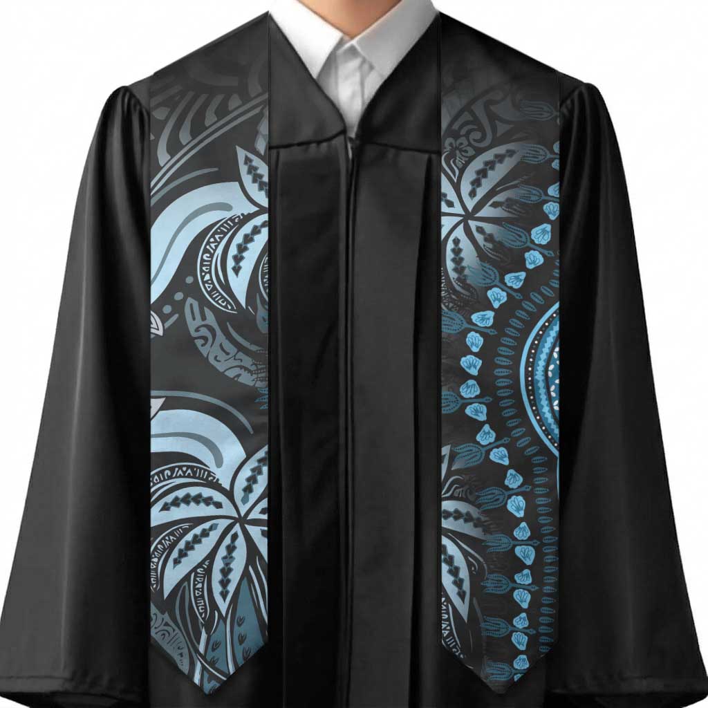 Polynesia Mixed African Dashiki Graduation Stole Afro-pacific Culture - Blue