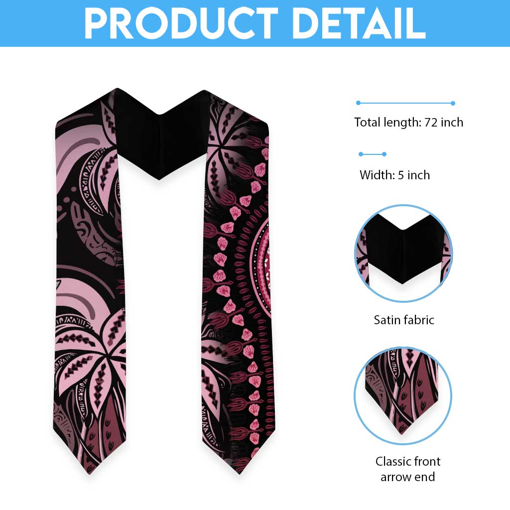 Polynesia Mixed African Dashiki Graduation Stole Afro-pacific Culture - Pink