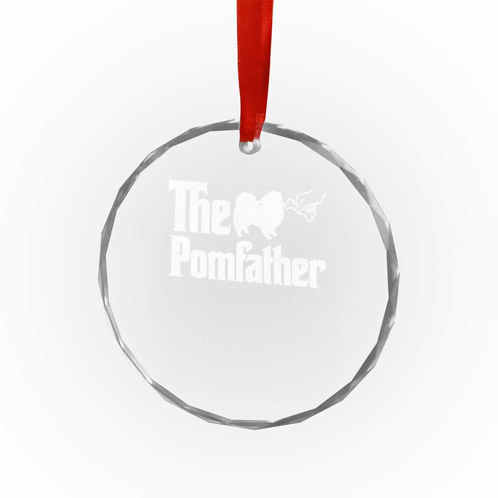 Pomeranian Dad Crystal Glass Ornament The Pom Father Fathers Day Gifts For Dog Lovers